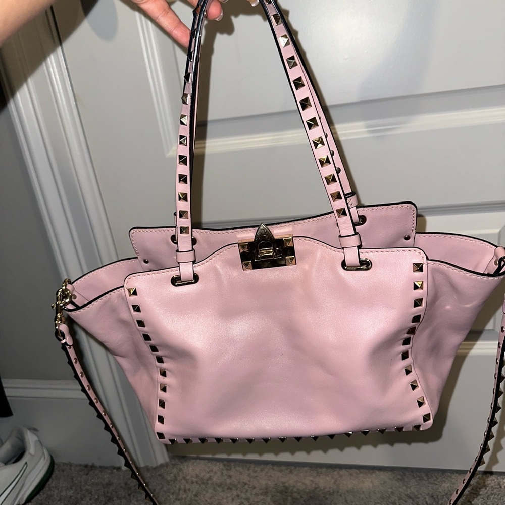 Valentino Light Pink Studded Shoulder Bag